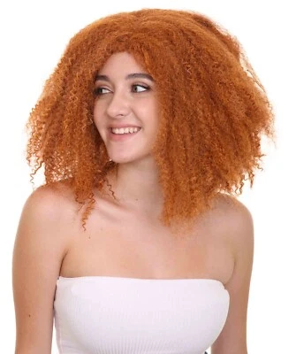 Women Orange Witch Big Afro Wig Halloween Cosplay Party Fancy Dress Hair HW-1825 - Image 1 of 4