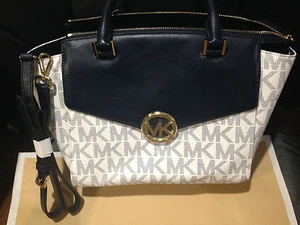 Michael Kors MK Signature 100%Authentic Women's Large Satchel handbag purse$398 - Picture 1 of 11