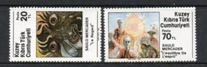TURCOCHIPRIOTA MNH 1984 SG163-164 EXPOSICIÓN DE SAULO MERCADER - Imagen 1 de 1