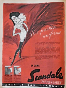 PUBLICITÉ PRESSE 1956 LA GAINE SCANDALE AVEC LE BAS UNE PRESSION UNIFORME - DIAZ - Imagen 1 de 1