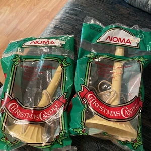 2 Vintage NOMA 9" Plastic Drip Candolier Christmas Candle Stick Lights Bldg - Picture 1 of 4