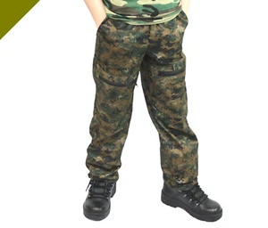 PANTALONES CESTAS NIÑOS JÓVENES CAMUFLAJE EXTERIOR SENDERISMO CAMPING PAINTBALL PESCA - Imagen 1 de 2
