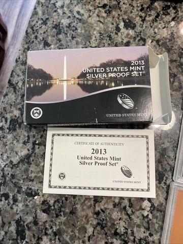 2013-s U.S. SILVER 14 coin Proof Set.  Original as made by U.S. Free ship! Cover