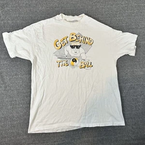 Hanes Beefy-T Vintage 80s Miller Get Behind The Ball Graphic Tee XL - Bild 1 von 10