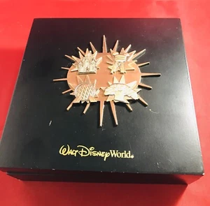Disney WDW 4 Park Copper Icon Dangle Boxed 5 Pin Set - Picture 1 of 6