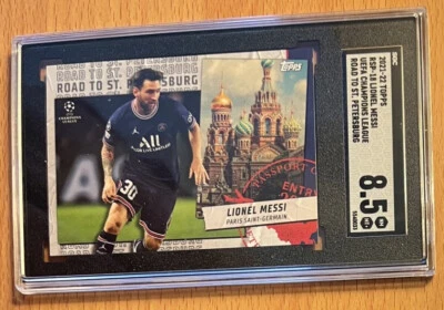 2021-22 Topps Lionel Messi RSP-18 UEFA Champions League SGC 8.5 NM-MT+ - Image 1 of 3