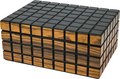 Passatore Humidor Humidor, "Rippen" schwarz/Makassar für bis zu 40 Zigarren - Bild 1 von 2