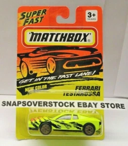 1994 MATCHBOX SUPERFAST YELLOW FERRARI TESTAROSSA, MBX #75, GOLD RIMS, VHTF - Picture 1 of 8