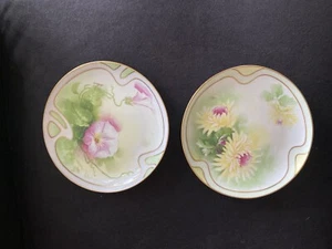 Vintage Paar Limoges Coronet Frankreich handbemalt und signiert Schrankteller - Bild 1 von 6