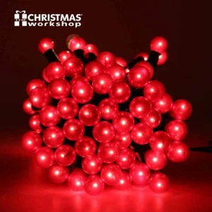 NEU ROT BEERE LICHT SET MIT 80 WARMWEISSEN LED - Bild 1 von 1