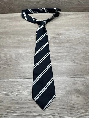 Corbata Azul con Rayas Diagonales Plateadas Woodward Store para Hombre, Hecha en Inglaterra Foto 1 de 4