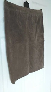 New & Tagged TU Size 10 Suede Brown Straight Skirt – 100% Leather - Picture 1 of 12