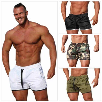 Men's Fitness Sports Shorts Football Gym Workout Training Running Jogging Pants - Image 1 of 4