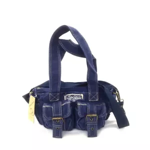 Bolso de hombro de lona azul de 12 pulgadas de ancho para mujer - Imagen 1 de 9