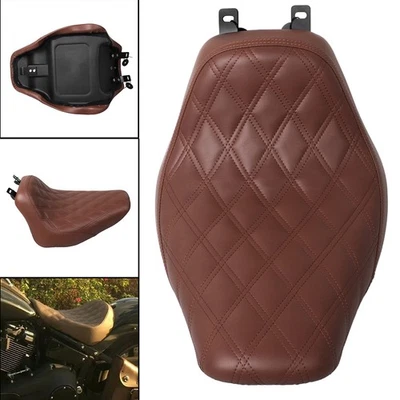 Lattice Stitched Driver Solo Seat For Harley FLSTC HERITAGE FLSTN DELUXE 2006-17 - Imagem 1 de 4