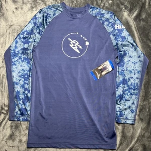 Da Hui Herren Langarm Rash Guard Gr. Large Surf Hemd UPF 50+ Blau Hawaii - Bild 1 von 11