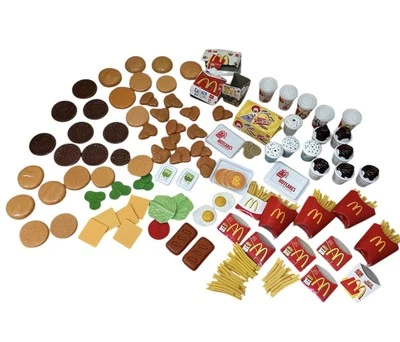 Vintage Play Food Pretend Toys McDonald's McD’s 90+ Lot Burgers Fries Fast Food - Image 1 of 4