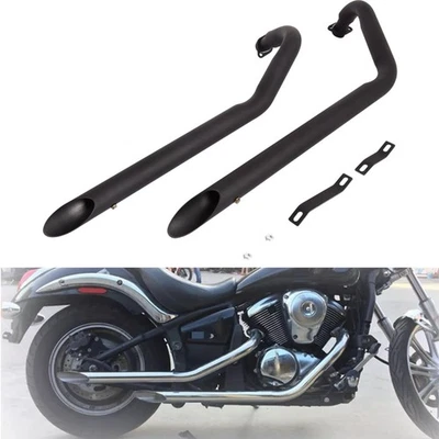 For Kawasaki Vulcan 900 VN900B Classic 2006-2025 Long Short Staggered Exhaust - Image 1 of 4