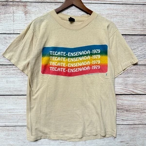VTG 1978 Tecate Ensenada Tee Anvil USA Made L Retro Cycling Graphic Shirt 70s - Picture 1 of 11