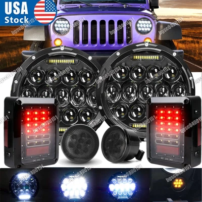 Juego de luces traseras redondas LED de 7" para Jeep Wrangler JK LO MÁS NUEVO Foto 1 de 4