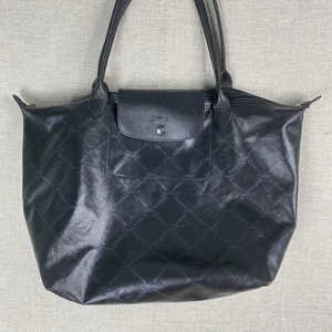 LONGCHAMP LE PLIAGE Tote Bag Coated Canvas Lattice Logo Black - Bild 1 von 19
