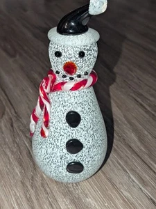 HQT Home Design Vetro Soffiato a Mano Arte Natale Pupazzo di Neve Statuina Peso Carta 9" - Foto 1 di 14
