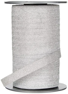 Präsent - Poly Glitter Curling Ribbon Silver 10 mm width, 100 m length - Image 1 of 4