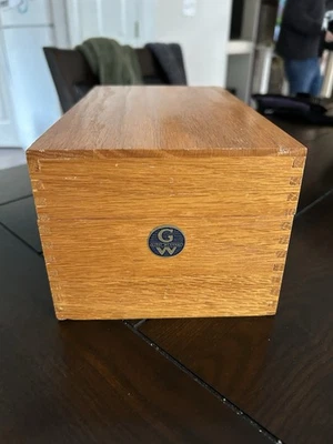 Vintage to Antique Globe Wernicke Lift Top Wooden Light Oak File Box No. 7310-C - Image 1 of 4