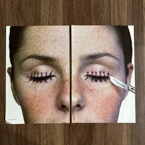 2004 Seek Truth Print Ad Anti Tobacco Eyes Stitched Shut PSA Youth Campaign - Picture 1 of 2