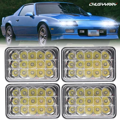 4pcs 4x6'' LED Headlights Hi/Lo For Chevrolet K1500 K2500 K3500 1988-1991 - Image 1 of 4