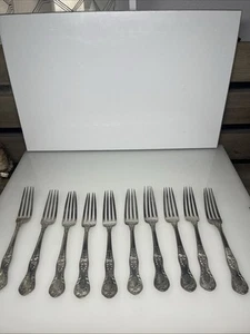 (LOTE de 10) Tenedores de cena Tiffany chapados en plata de ley - Imagen 1 de 10