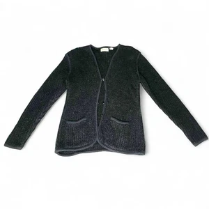 Vintage Women's Black Cardigan Size Large 80s 90s - Picture 1 of 9