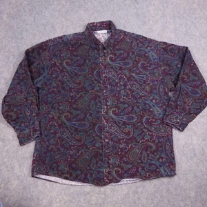 Vintage Anchor Blue XL Button Up Shirt Paisley Made In USA Colorful Mens - Picture 1 of 7