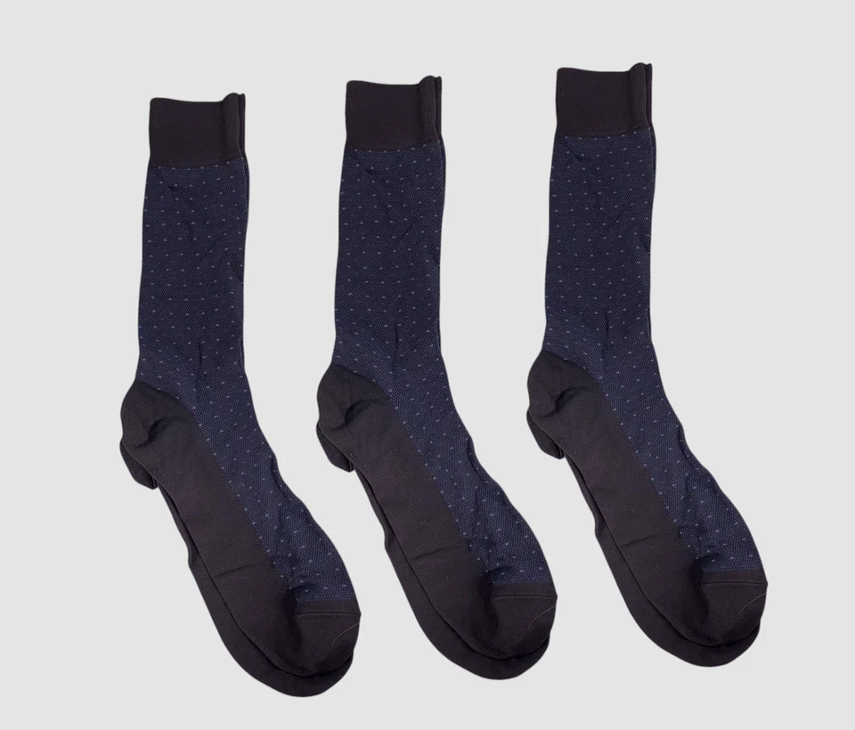 Paquete de 3 pares de calcetines de vestir Perry Ellis azules con bloques de colores 7-12 Foto 1 de 1