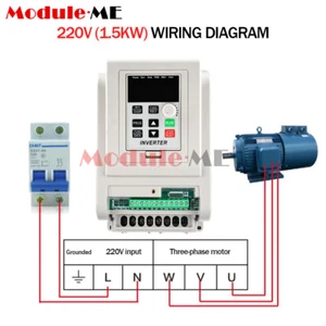 220V 1.5KW Variable Frequency Drive Inverter CNC VFD VSD Single To Three Phase - Picture 1 of 12