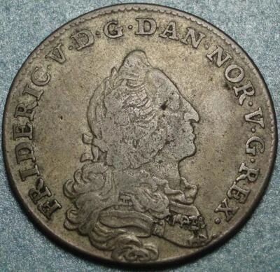 1751 DENMARK Scarce ORIGINAL Silver "24 SKILLING DANSKE" Frideric V With PNVD  - Image 1 of 2