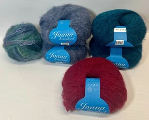 Lot Bremont Joana 100% Alpaca Brushed Yarn Drops Teal, Burgundy, Blue Gray + - Picture 1 of 5