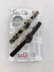 Scunci 2 pcs Barrettes, Brown and Black 70389 - Picture 1 of 1