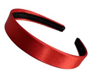 2 cm bandeau en plastique satiné rouge Alice bandeau bandeau sans dents Royaume-Uni RM24