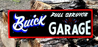 LG .  Painted BUICK Car Pontiac Gas Oil Auto Shop Garage Repair Dealer Lot Sign - Image 1 of 4