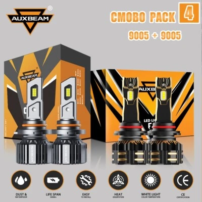 Kit de faros LED CANBUS AUXBEAM 9005 9005 para Chrysler Town & Country 1998-2000 Foto 1 de 4