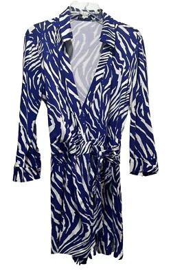 Mameluco envolvente Diane Von Furstenberg Celeste púrpura estampado animal talla 10 Foto 1 de 4