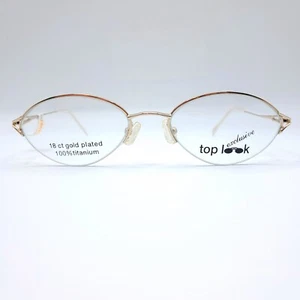 Occhiali Top Look Germany Exclusive 3007 Col.1 nuovi 53/19 135 placcati oro 18 ct - Foto 1 di 6