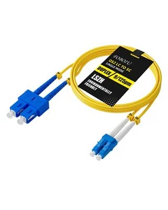 OS2 SC to LC Fiber Patch Cable 2m Single Mode Duplex 9/125um 1G/10GB Yellow - Picture 1 of 7