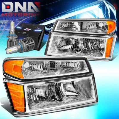 PARA CHEVY COLORADO/GMC 2004-2012 FAROS CAÑÓN CON KIT LED + VENTILADOR FRÍO CROMADO Foto 1 de 4