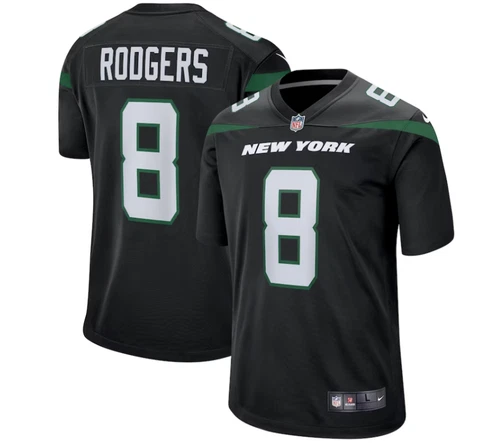 Men's "Aaron Rodgers" #8 "New York Jets" Stitched Jersey Cover