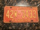 Florida License Plate 1965 Martin County 42W-3433