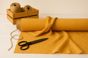 Buff Linen Blend Fabric by the Yard – Premium Quality for Upholstery & Crafts - Picture 1 of 10