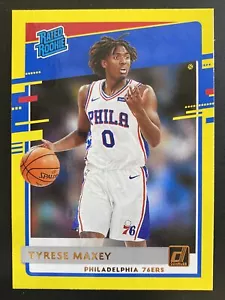 Tyrese Maxey 2020-21 Donruss amarillo clasificación inundación novato Philadelphia 76ers #211 - Imagen 1 de 2