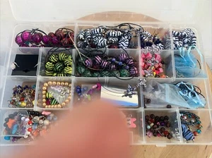 Jewellery Making Drilled Beads A Large Amount Variety Of Items (Box 7) - Picture 1 of 10